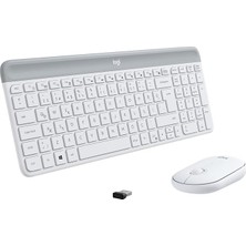 Misda Store MK470 Slim Combo Kablosuz Klavye Mouse Seti, 12 Fn Kısayolu ile Kompakt Klavye, Sağ ve Sol Elle Kullanılabilir, 10 M Kullanım Mesafesi, Sessiz, Türkçe Q Klavye, Beyaz