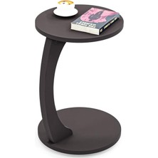 Misda Store Tekerlekli C Sehpa Koltuk Sehpası Yan Sehpa Zigon Sehpa Servis Sehpası - Antrasit Gri