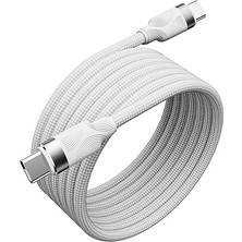Misda Store Örgülü Mıknatıslı 60W Type-C To Type-C 1mt Data ve Şarj Kablosu Spk-13