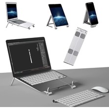 Misda Store Yüksek Kalite Metal Laptop Dizüstü Stand, Katlanabilir Taşınabilir Laptop, Tablet Telefon Yükseltici Standı Tutucusu, ipad Uyumlu, macbook Uyumlu