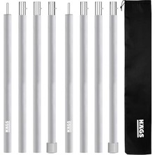 Misda Store Ayarlanabilir Tarp Tente Direkleri, 2`li Set, Teleskopik Alüminyum Çadır Gölgelik Branda Direkleri, Kamp Direği Katlanabilir Hafif Karavan Araç Yan Tente Direği - Gümüş