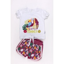 Chicsy Baby Chicsy Babay Kuş ve Çiçek Desenli Tişört ve Çiçek Desenli Kapri 2’li Bebek Takım