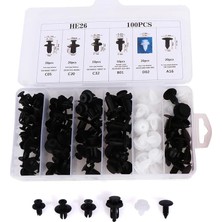 Misda Store 6 Boyutu 100 Adet Oto Fastener Klip Tampon Kapı Pervazı Tutucu Raptiye Seti