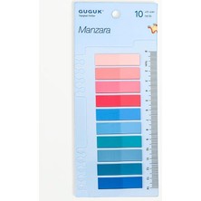 Misda Store Manzara 10 Renkli Cetvelli Şeffaf Pet Index • Index Sticker • Post-It • Sticky Note