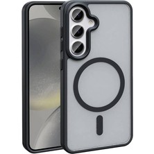 Misda Store Samsung Galaxy S23 Fe ile Uyumlu Zore Sio Magsafe Manyetik Mat Arka Kapak Şok Emici Kaymaz Telefon Kılıfı – Siyah