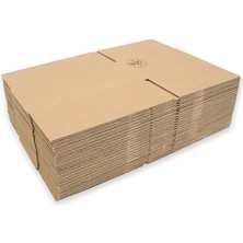 Misda Store Oluklu Kraft Karton Kargo Taşınma Depolama Kolisi - 30X40X35 Cm. - 10 Adetlik Paket