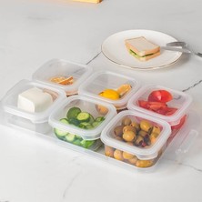 Misda Store 2043 Tepsili Kahvaltılık Kapaklı Kahvaltılık 6 Bölmeli Sızdırmaz Kapaklı Bölmeli Şeffaf