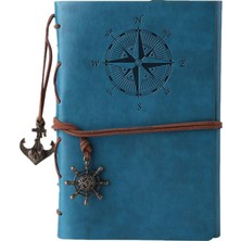 Misda Store Vintage Doldurulabilir Notebook, Birinci Sınıf Pu-Deri Klasik Kabartmalı Travel Journal Günlük Boş Sayfa ve Retro Kolye Ucu