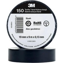 Misda Store Plus Px-3mpz 3m Siyah 3m Izole Bant (Elektrik Bandı), Yüksek Isıya Dayanaklı Izole Bant 10LU Paket