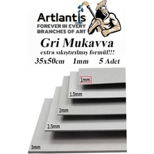Misda Store Gri 1 mm 35X50 cm 5 Adet Sert Karton Ekstra Sıkıştırılmış 35 * 50 Mukavva Gri Renkli 5 Adet