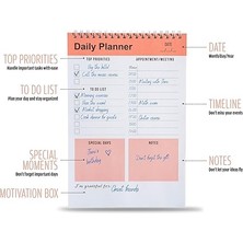 Misda Store Planlayıcı Defter, Yapılacaklar Listesi Not Defteri, Spiral Defter, Kontrol Listesi, Iş Için Defterler, Kişisel Düzenleyici Not Defteri, Günlük Görev Defteri (Ingilizce) (Turuncu)