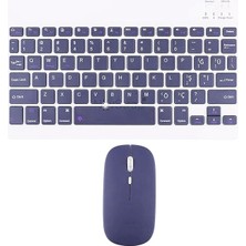 Misda Store Klavye Mouse Seti Şarj Edilebilir (Türkçe Q Karakterli) Tüm Tablet ve Telefonlar ile Uyumlu Lavanta