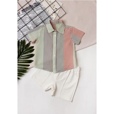 Kidex’s Baby Erkek Bebek Takım Yazlık Gömlek Kısa Kol ve Kapri %100 Pamuk