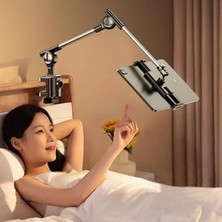 Misda Store Profesyonel 12.9 Inçe Kadar Uyumlu Tablet Tutucu Yüksekliği Ayarlanabilir Kol ve Kendinden Açısı Ayarlanabilir 2 Eklemli 360 Derece Dual Turbo Auto Lock Siyah Renk ZM-050 (ZM-050)