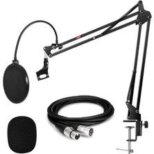 Misda Store NB39PSX Set Stüdyo Masa Mikrofon Standı Pop Filtre Xlr Kablo