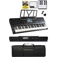 Misda Store PS-3500 Tuş Hassasiyetli Org 61 Tuşlu Org 5 Oktav Çanta Nota Standı Adaptör (300 Ses 300 Ritim)