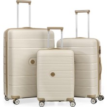 Ççs 5247 Polipropilen Kırılmaz 3 Lü Valiz Seti Büyük Orta Küçük