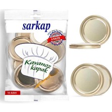 Misda Store Hijyenik Paketli 10 Adet Kavanoz Kapağı - Gold - 82 mm