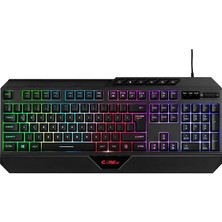 Misda Store Nexus K1 Rgb Full Membran 104 Tuşlu Ekstra Multimedya/rollover Ses Kontrol Mekanizmalı & Claw's Reflex Örgü Kablolu Gaming Klavye (11 Farklı Rgb Efektli)