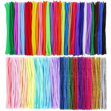 Misda Store Pastel Metalik ve Ana Renkler 30 cm 75 Li 1 Paket Renkli Tüylü Tel Peluş Tel 30 cm Elişi Okul Projeleri Süsleme