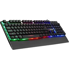 Misda Store KB-R66 USB Gökkuşağı Aydınlatmalı Q Multimedia Gaming Klavye