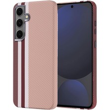 Misda Store Samsung Galaxy S24 Fe ile Uyumlu Kılıf Magsafe Şarj Özellikli Karbon Fiber Görünümlü Nekst Kapak [ Tam Uyumlu, Karbon Fiber Görünümlü] ] - Gold