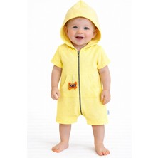 Chicsy Baby Unisex Bebek Yazlık Kapüşonlu Tulum Pamuklu Fermuarlı Tulum