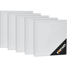 Misda Store 20X20 cm 5'li Paket Beyaz Pamuklu Akrilik & Yağlı Boya Tuvalı Resim Kanvası