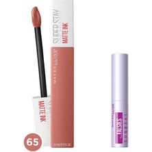 Misda Store New York Super Stay Matte Ink Likit Mat Ruj - 65 Seductress (Nude) & Mini Falsies Surreal Maskara 4.7 ml Makyaj Seti