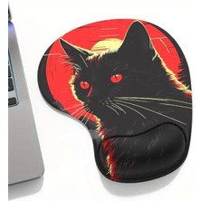 Misda Store Cat Bilek Destekli Mouse Pad,baskılı Masa Pedi,ergonomik Rahat Konforlu Mouse Pad