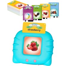 Misda Store Öğrenim Kartları -Ingilizce Konuşan Sesli Flash Kartlar 112 Kart 224 Görsel Mavi