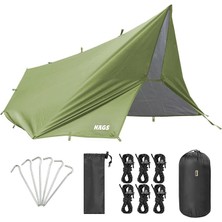 Misda Store Su Geçirmez Tarp Tente Gölgelik Örtü, 4 Mevsim Taşınabilir Örtü Branda Çok Işlevli Outdoor Açık Hava Kamp Seyahat Tente Branda Yağmurluk, Güneşlik Karavan Yan Gölgelik Çadır 300X300 cm - Yeşil