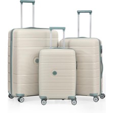 Ççs 5247 Polipropilen Kırılmaz 3 Lü Valiz Seti Büyük Orta Küçük