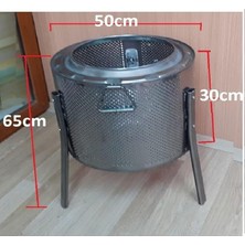 Misda Store Sokak Sobası Dış Mekan Mangal Bahçe Soba Kazanlı Krom Barbekü Ayaklı Soba Ateş Çukuru