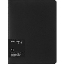 Misda Store Smart Cahier Dergileri Beyaz Sayfalı 2'li Dijital Kayık Seti, Kalem+ ile Uyumlu, Karton Kapak, Ekstra Geniş Format 19 x 25 Cm, Siyah, 120 Sayfa