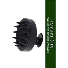 Misda Store Tarağı Yumuşak Silikon Saç Yıkama & Saç Derisi Masaj Tarağı (Siyah)