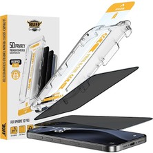 Misda Store Labs iPhone 16 Serisi ile Uyumlu 5d Privacy Easyfit 2 Adet Kolay Uygulama Aparatlı Ekran Koruyucu Temperli Cam Hayalet Ekran (Iphone 16 Pro)