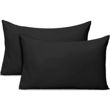 İz Home 2 Adet Premium Siyah Smooth Kırlent Iç Yastığı Dikdörtgen %100 Silikon Dolgu Yıkanabilir Pamuk Kumaş