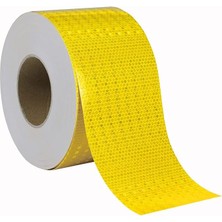 Misda Store 5 Metre Reflektörlü Reflektif Fosforlu Şerit Bant Reflekte Ikaz Bandı 10 cm Sarı