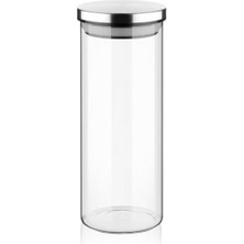 Misda Store 1000ML Vakumlu Metal Kapaklı Borosilikat Cam Kavanoz (8.5CM*20CM) 1 Adet