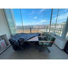 Misda Store Mobilya Koruma Örtüsü Branda (Siyah, 160X160X80 Cm(Santimetre))