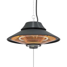 Misda Store Light LED Işıklı Elektrikli Isıtıcı, 2000 W, IP45, Balkon Isıtıcısı, Çadır Isıtıcısı, Kış Bahçesi Isıtıcısı, Karbon Kızılötesi Isıtıcı (Elirg Light)