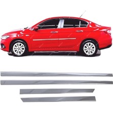 Misda Store Fiat Egea Sedan 2015 ve Üzeri Için Krom Yan Kapı Koruma Çıtası 4 Kapı 4 Parça