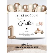 Isimli Araba Konseptli Konseptli Balonlu Doğum Günü Duvar Brandası 40 Balon-Yaş Balonu Arkaplan Seti