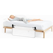 Misda Store Baby - Desensiz Beyaz Fileli Katlanabilir Yatak Bariyeri 120 cm