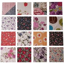 Misda Store 100 Parça Kırkyama Patchwork Pamuklu Kumaş Desen Renk Dikiş Hobi Elişi