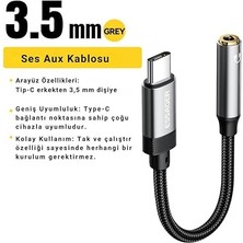 Misda Store 15CM Type C To 3.5mm Aux Kulaklık Ses Dönüştürücü Adaptör, Hifi Ses Destekli Aux Çevirici