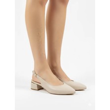 Tamdabu Ayakkabı Arkası Açık Kısa Galvaniz Topuklu Kadın Ayakkabı