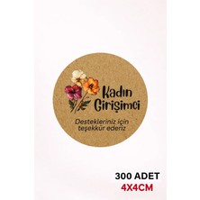 Woisco 300 Adet Kadın Girişimci Çıkartma Etiket, Paketleme Ambalaj Kargo Ürün Etiketi (Kraft 4X4CM) T.no:2