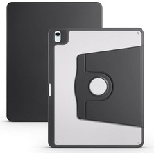 Misda Store Air 13 2025 M3 Kılıf Silikon Kapaklı Stand Olabilen Kamera Lens Korumalı Kalem Bölmeli Kapak Siyah